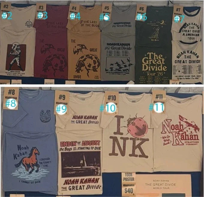 HOT Custom Noah Kahan Great Divide Tour Shirt 2026 North American Reprint Unisex