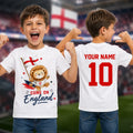 Personalised Come On England T Shirt, Custom Name Football Supporter Unisex