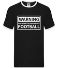 Warning Football Zone - Mens Ringer - Soccer Footy Team Player Fan Unisex