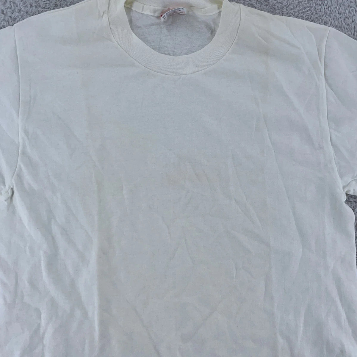 Vintage Blank White Hanes Shirt Mens Medium Heavyweight Tee 90s Unisex