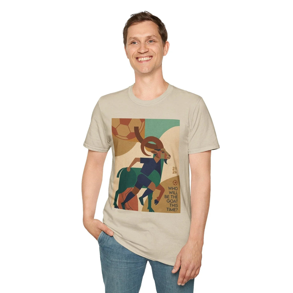 Geometric Ibex Illustration 2026 Soccer | Stylized Mountain Goat Art Unisex