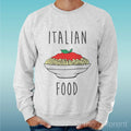 Felpa Man Light Sweater Light Grey " Italian Food 'Road To Happiness Unisex