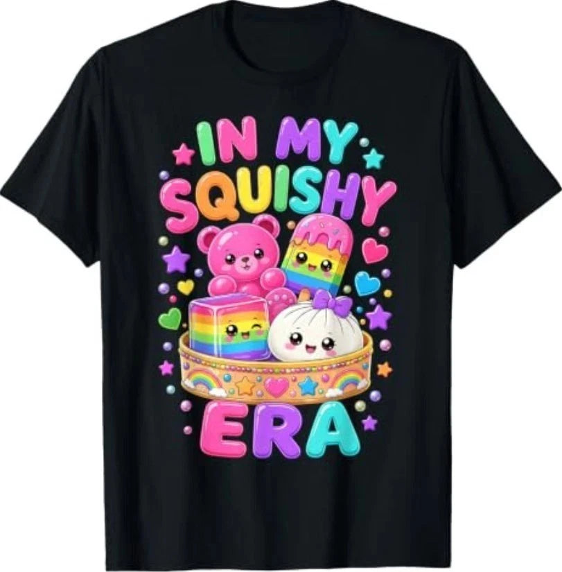 In My Squishy Era Cute Kawaii Rainbow Characters T-shirt