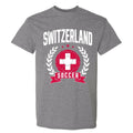 Switzerland Soccer Laurel - World Football Cup T Shirt - Graphite Heather Unisex