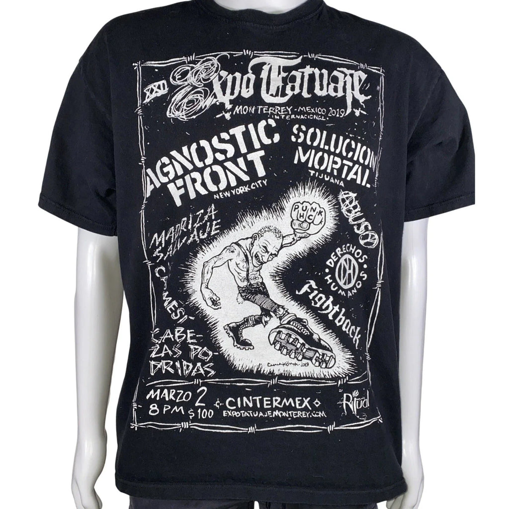 Expo Tatuaje Monterrey Mexico 2019 Tour Agnostic Front Hardcore XL Unisex