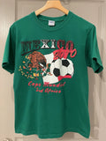 2010 Mexico World Cup South Africa Green Graphic Shirt Mens Medium Soccer Futbol Unisex