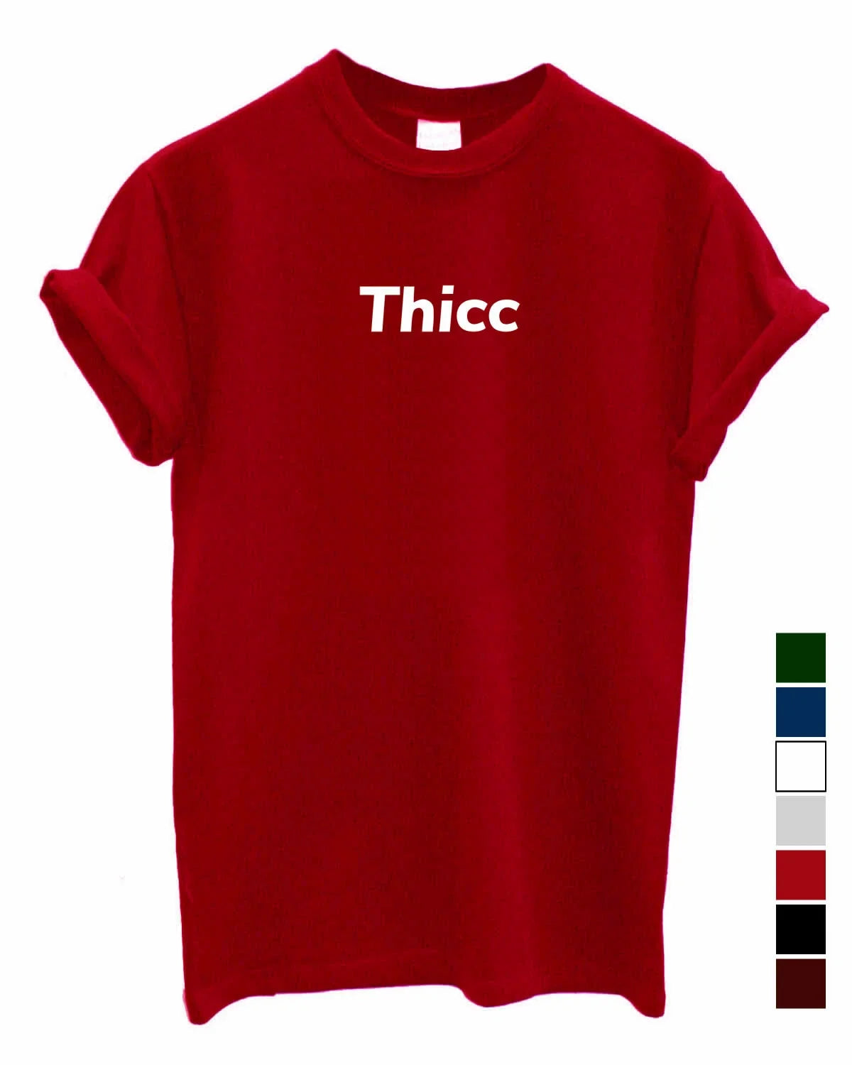 Thicc Printed Tshirt Gift Top Fit internet funny meme gift present Unisex