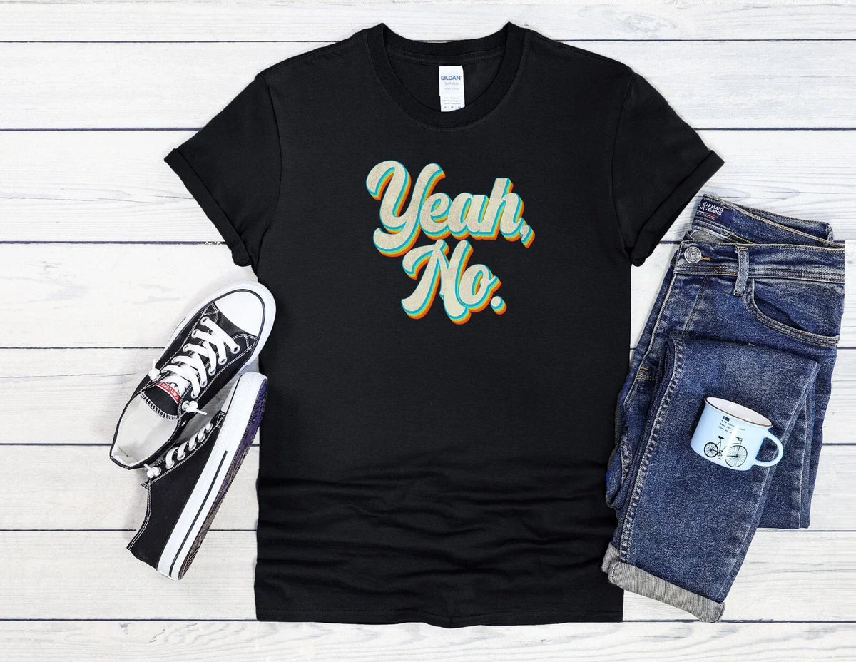 Retro Yeah No Funny Graphic Men Women Unisex Shirt Baseball 4150 Unisex