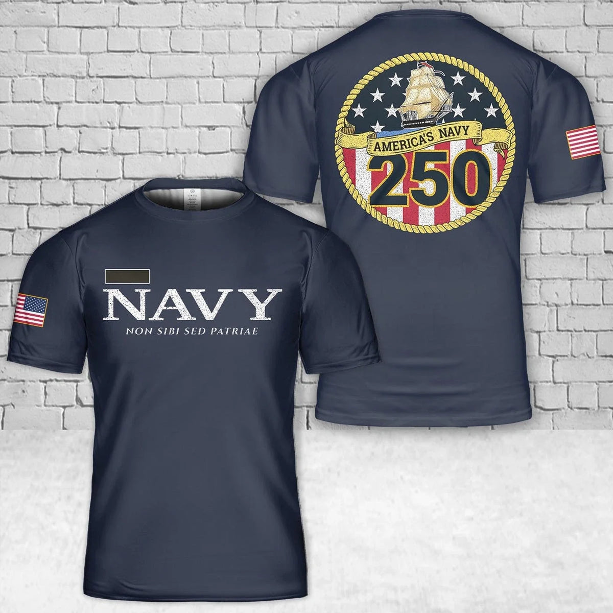 Custom Name America's Navy 250th Anniversary Gift For Dad Unisex