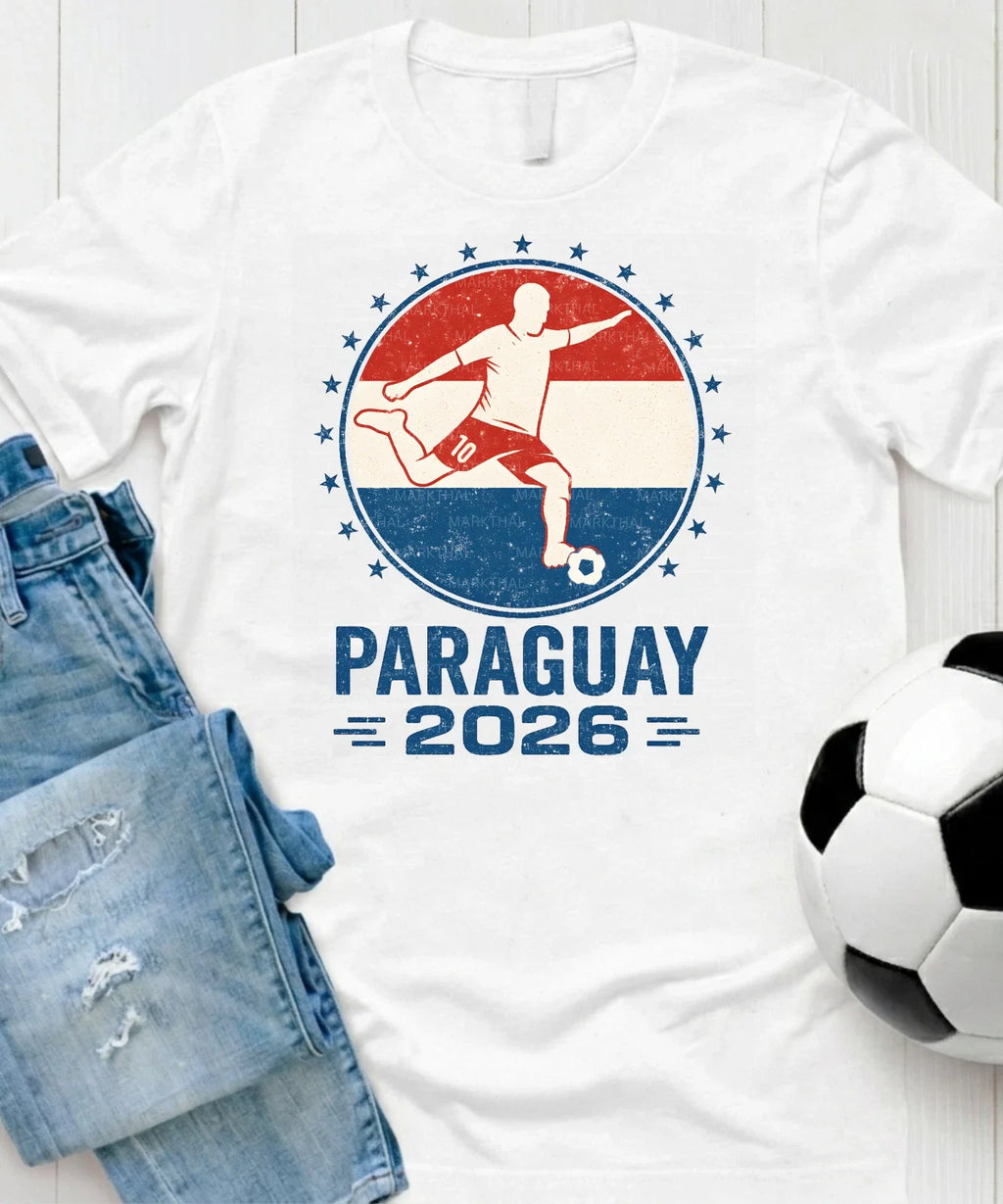 Paraguay 2026 World Soccer TShirt Futbol Shirt Flag Tee Gildan Unisex Unisex