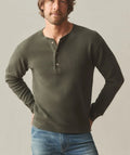 American Giant French Men's Large Olive Green Cotton Ribbed Henley NWOT Unisex