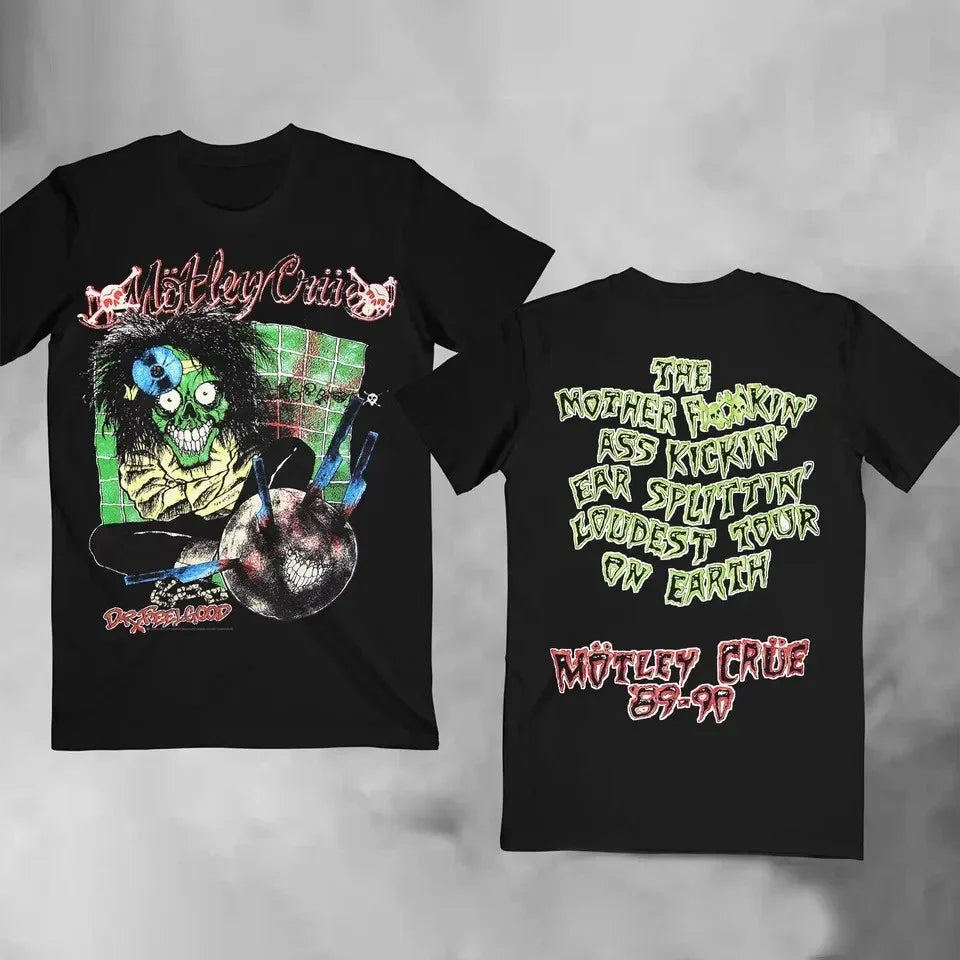 VINTAGE 80s Motley Crue Dr Feelgood Tour Band Double Sided Unisex Unisex