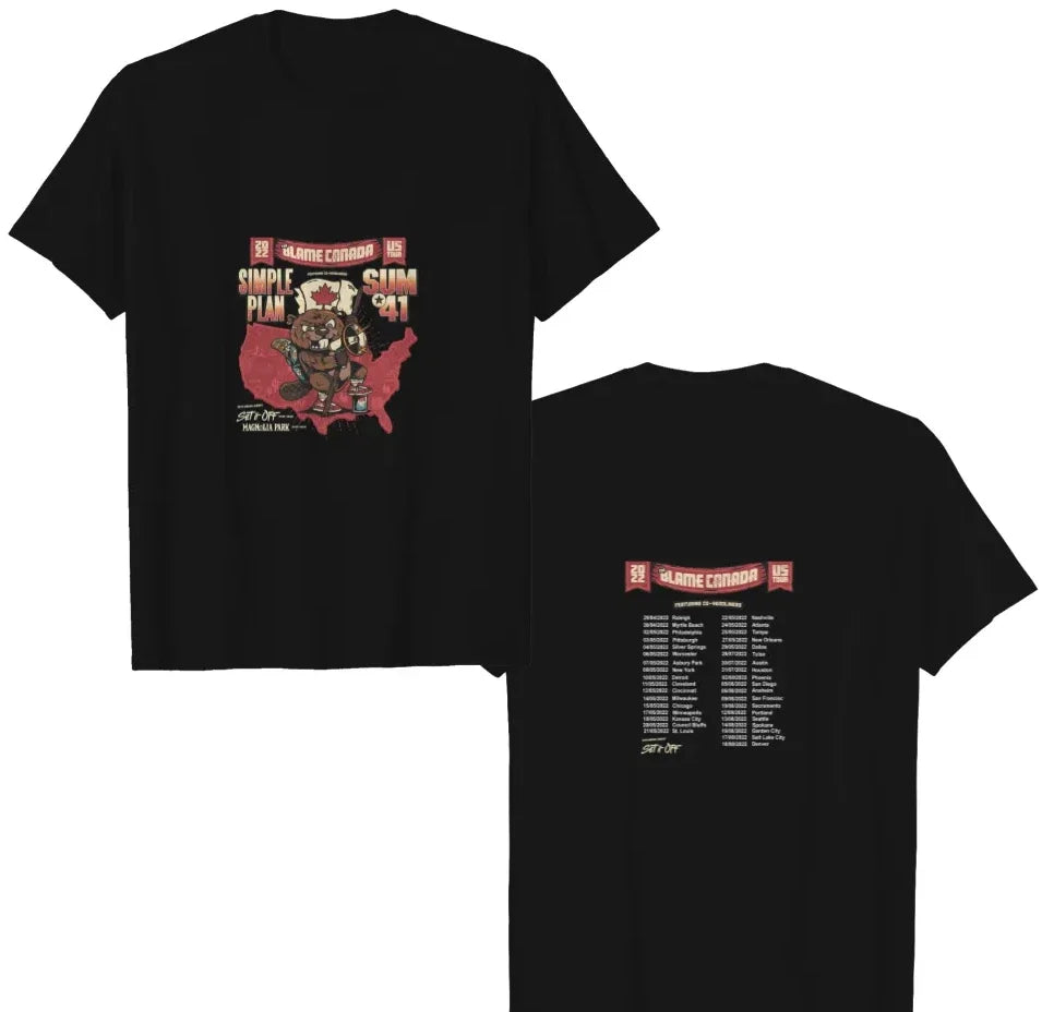 Sum 41 & Simple Plan The Blame Canada Tour 2022 Shirt Heavyweight Men's Unisex