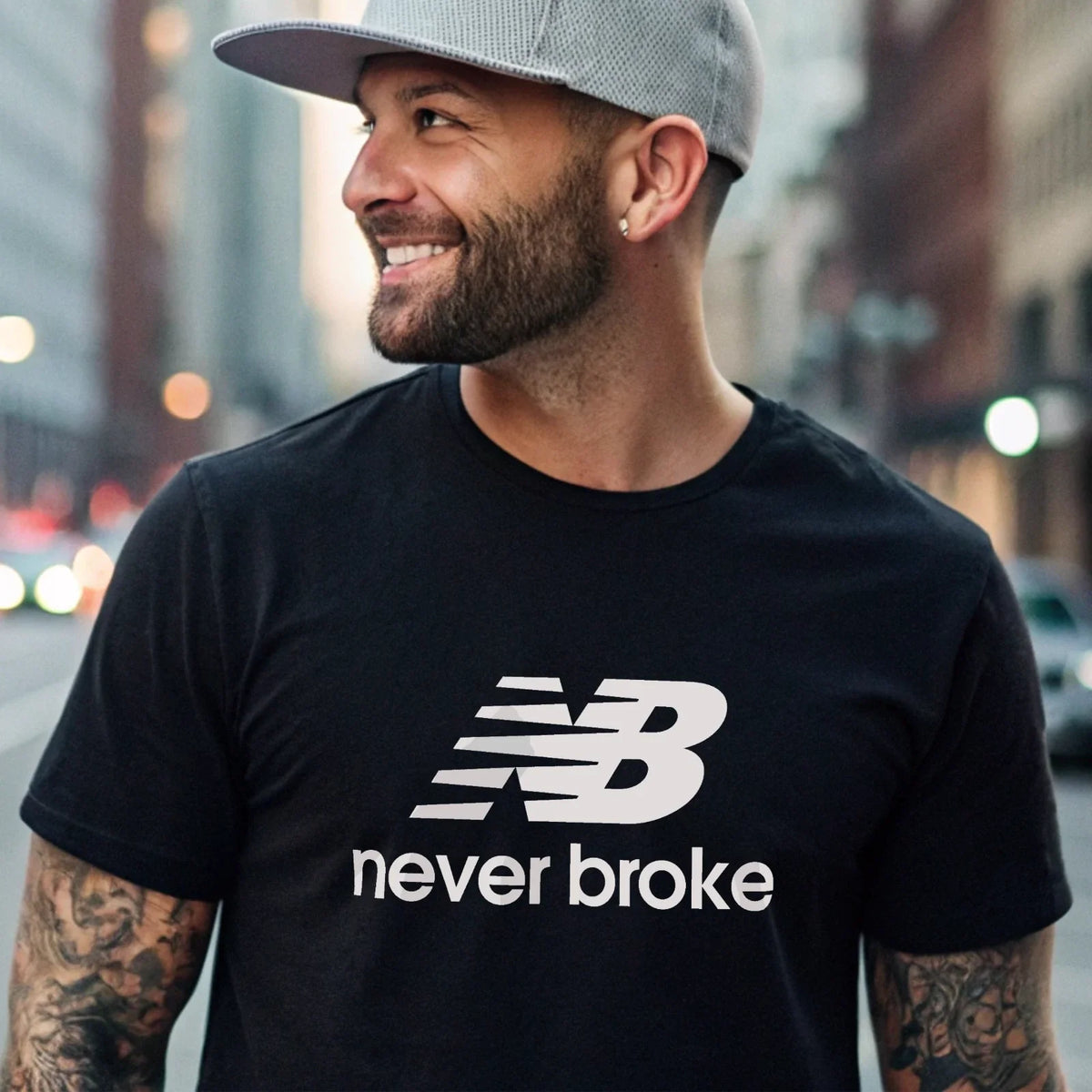 "Never Broke" Parody Funny - Soft modern fit New Streetwear Balance Tee Unisex