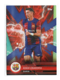 Topps FC Barcelona Fan Set 2023 AQUA REFRACTOR BARE-4 Robert Lewandowski 182/399 Unisex