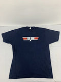 Custom Graphic Short Sleeve Shirt Navy Blue Top Dad Adult Size XL Unisex