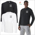 Personalised Long Sleeve Custom Text Printed Workwear, Workout T Shirt Unisex
