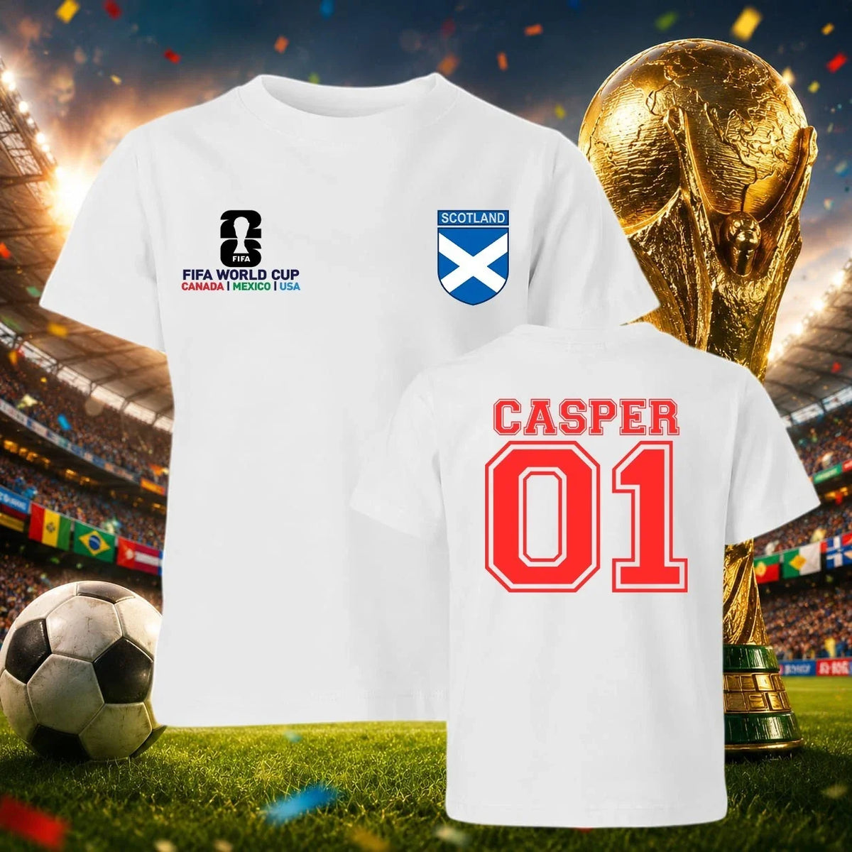 Personalised Scotland Football World Cup 2026 Tee Any Name Number Gift Unisex