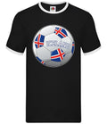 Country Football Iceland Ball - Mens Ringer - Team Cup Soccer Footy Fan Unisex