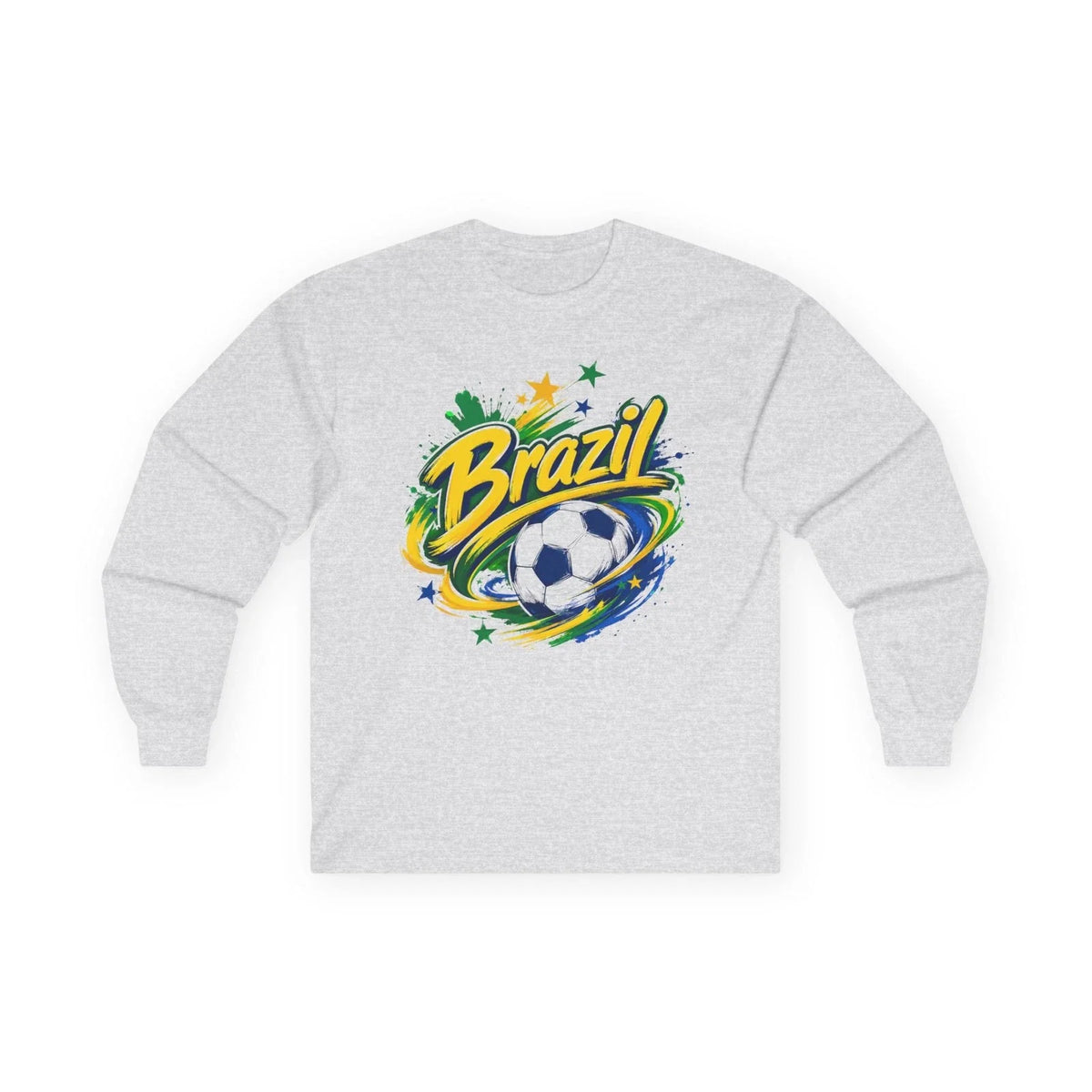 Brazil Soccer Long Sleeve Shirt Brazilian Football Fan Graphic Tee Unisex