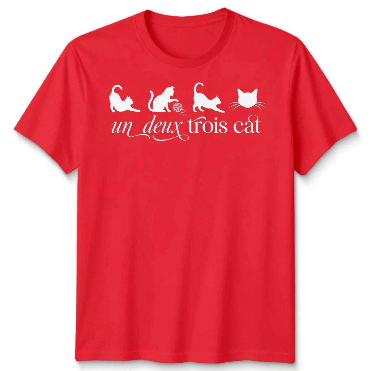 Un Deux Trois Cat Kittens Design Apparel For Cat Lovers French Counting Shirt Unisex