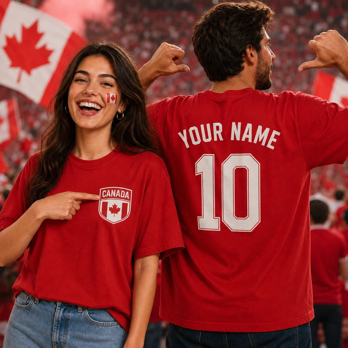 Personalised Canada Football Fan Men Women T Shirt Unisex