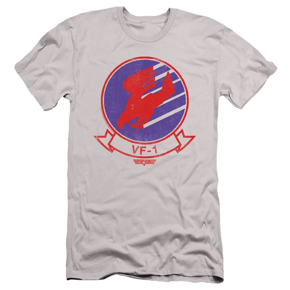 Top Gun Slim Fit VF-1 Logo Silver Tee Unisex