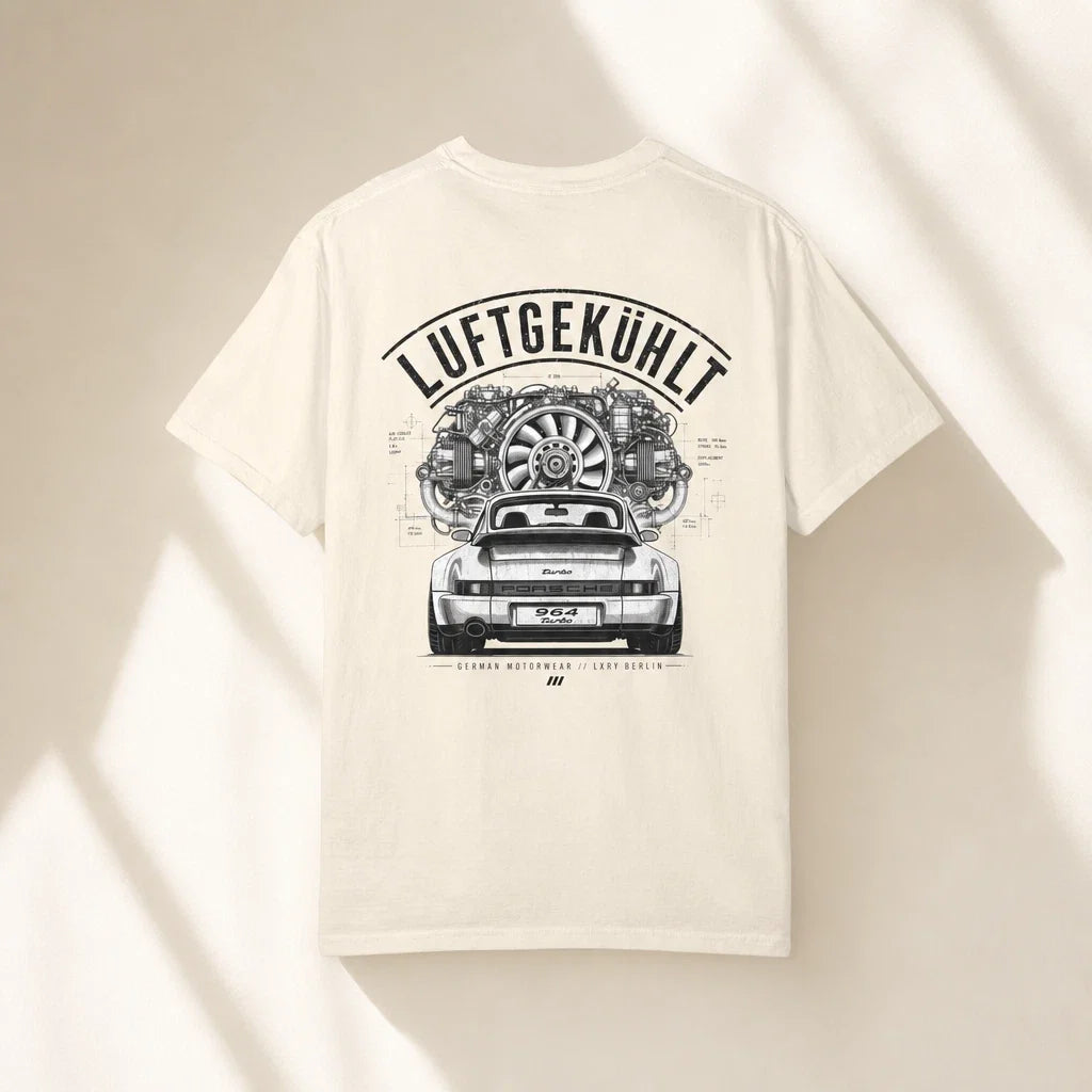 LXRY Premium Heavy Cotton - Porsche 964 Turbo "Luftgekühlt" Edition Unisex
