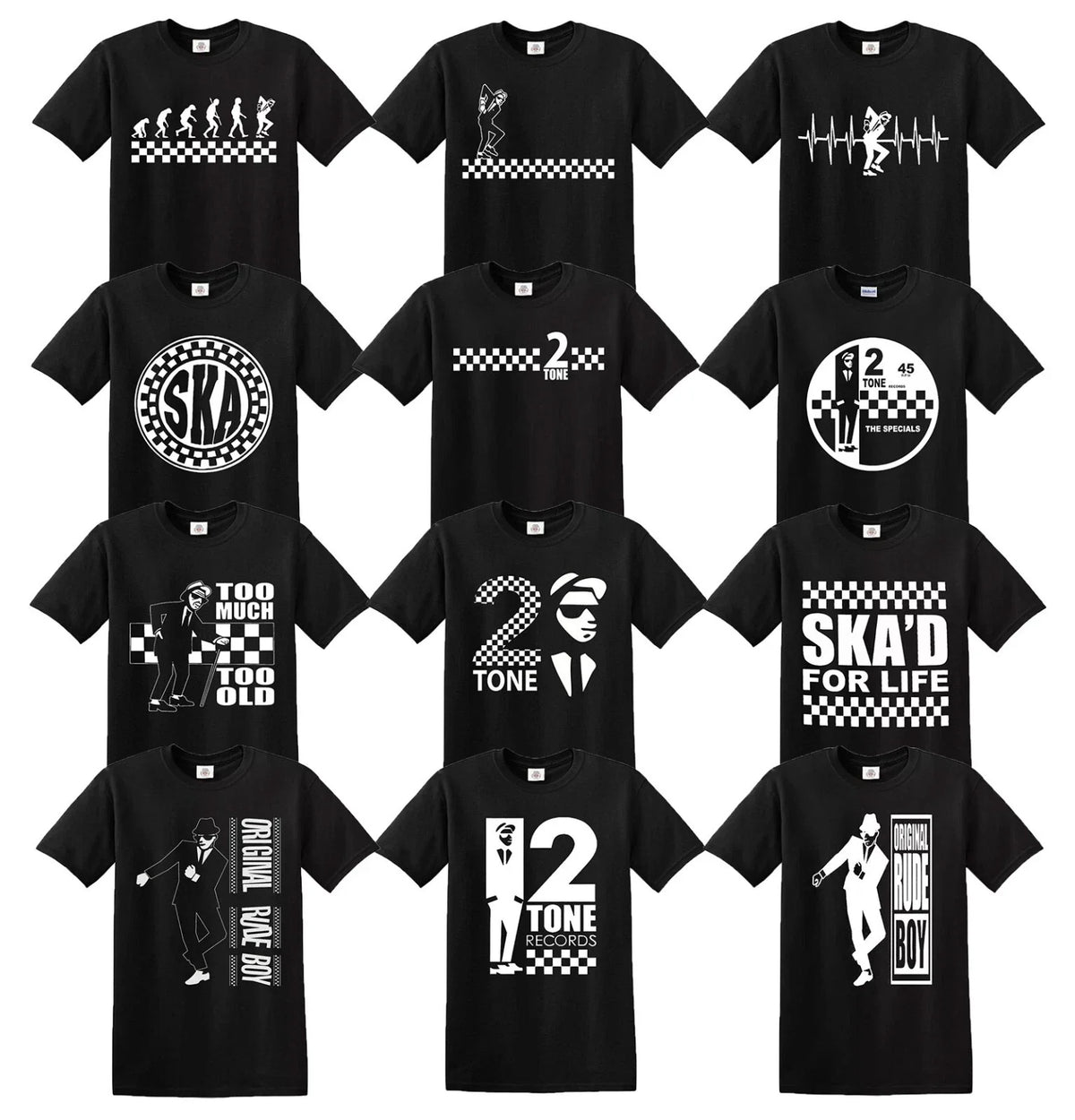 2 Tone The Specials Reggae Ska Rude Old Retro s Men's 70s 80s Tee Tops Unisex