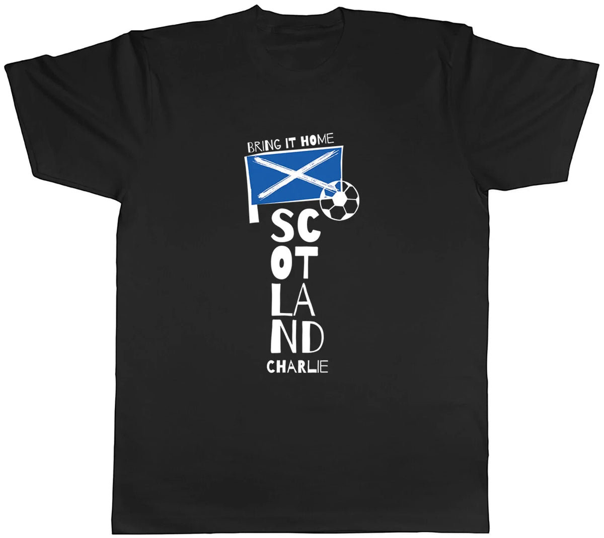 Personalised Scotland Football Mens Bring Home Soccer Fan Supporter Tee Unisex