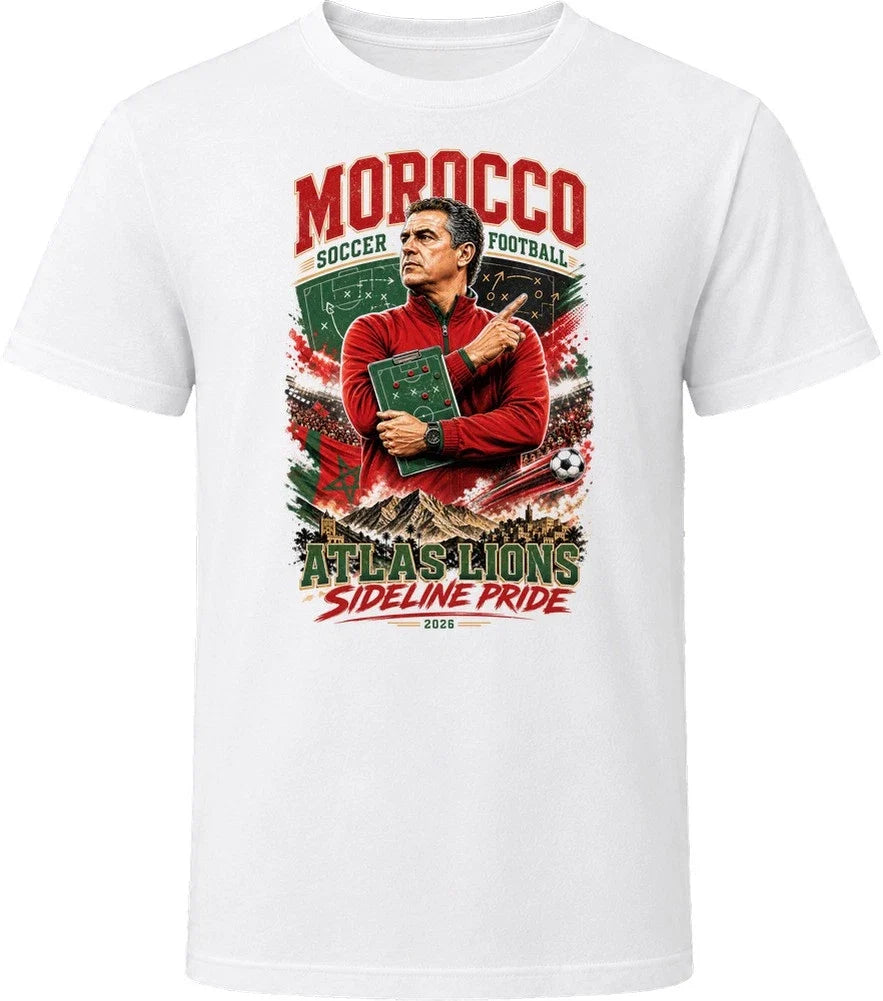 Morocco Soccer Football Coach Atlas Lions Sideline Pride T Shirt Unisex