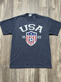 Port & Company USA Soccer Men's M Heather Blue Fan Favorite 1885 Graphic Unisex