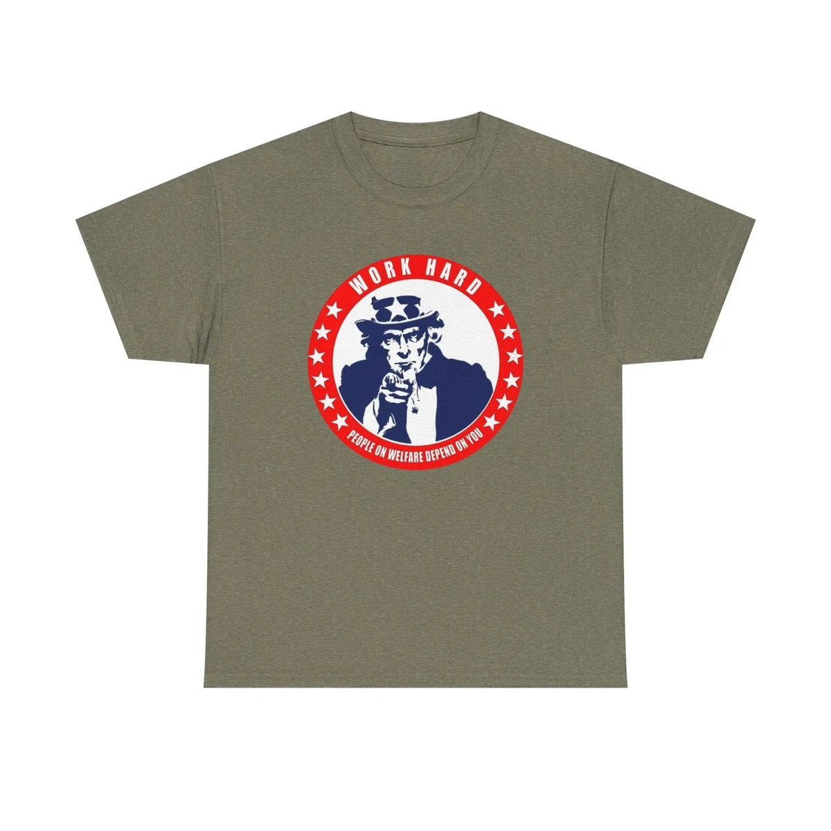 Uncle Sam Work Hard | Patriotic Vintage USA Graphic Freedom America Unisex