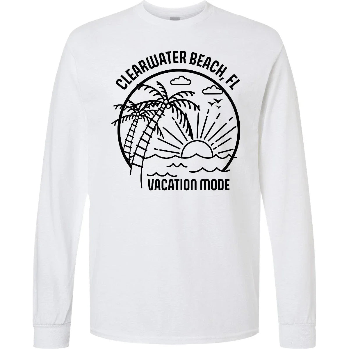 Inktastic Summer Vacation Mode Clearwater Beach Florida Long Sleeve Fun Unisex