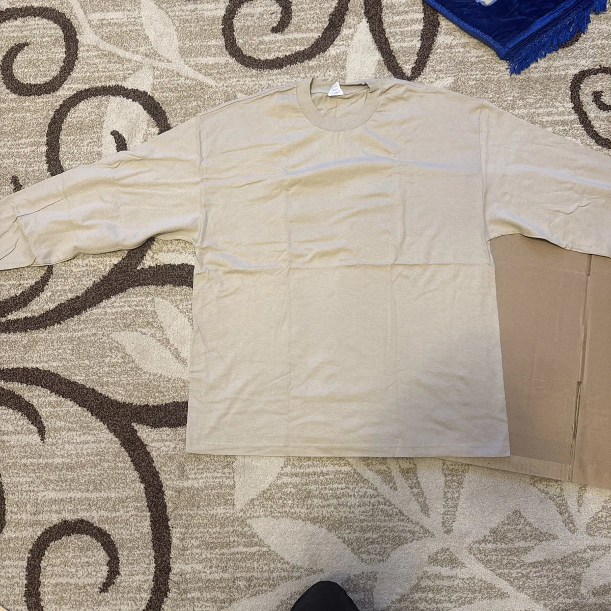 2xL Beige Style Apparel AAA TShirt1301 Men's Plain Blank Long Sleeve T Shirts Unisex