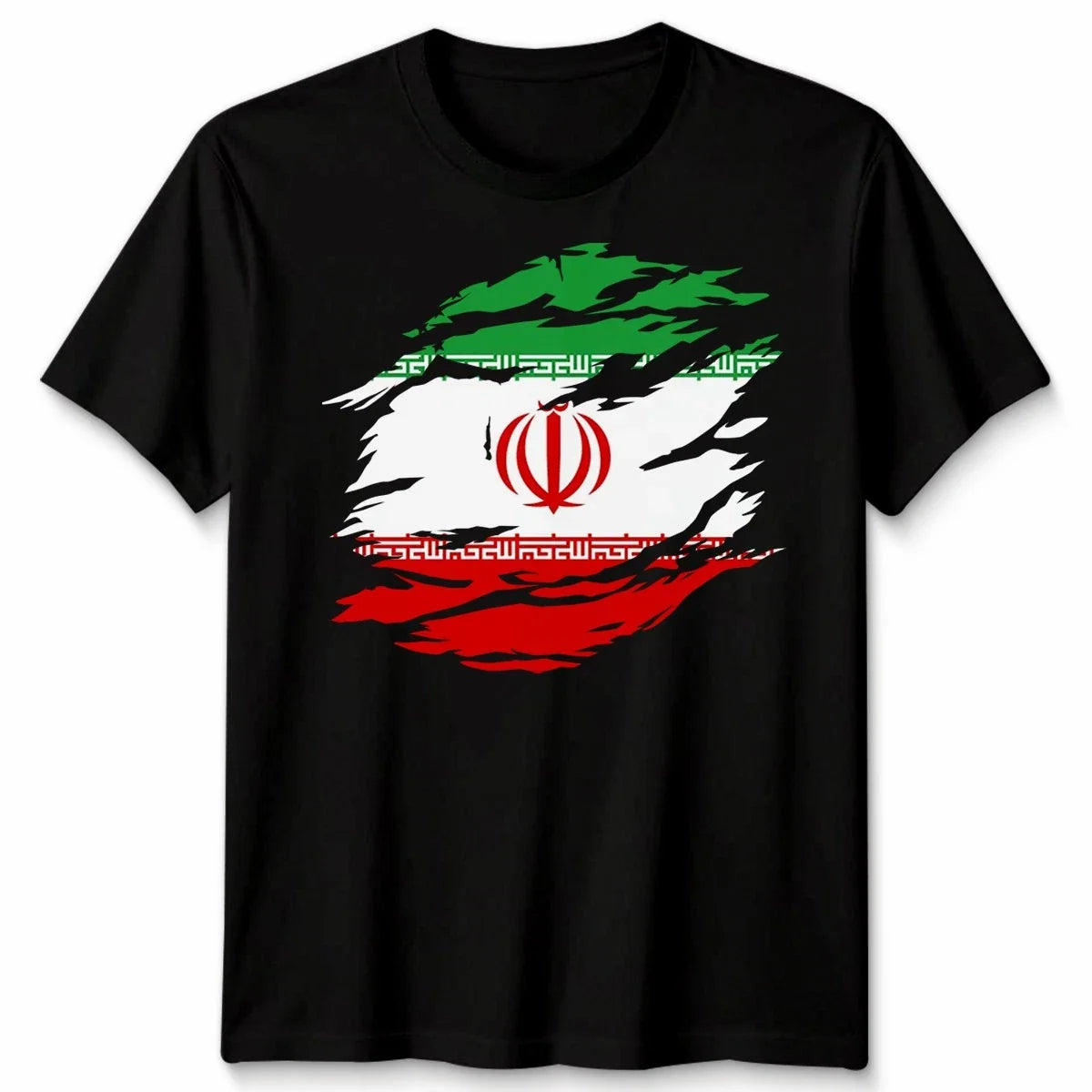 Torn Iran Flag Unisex T Shirt Iranian Day Football Graphic Tee Unisex