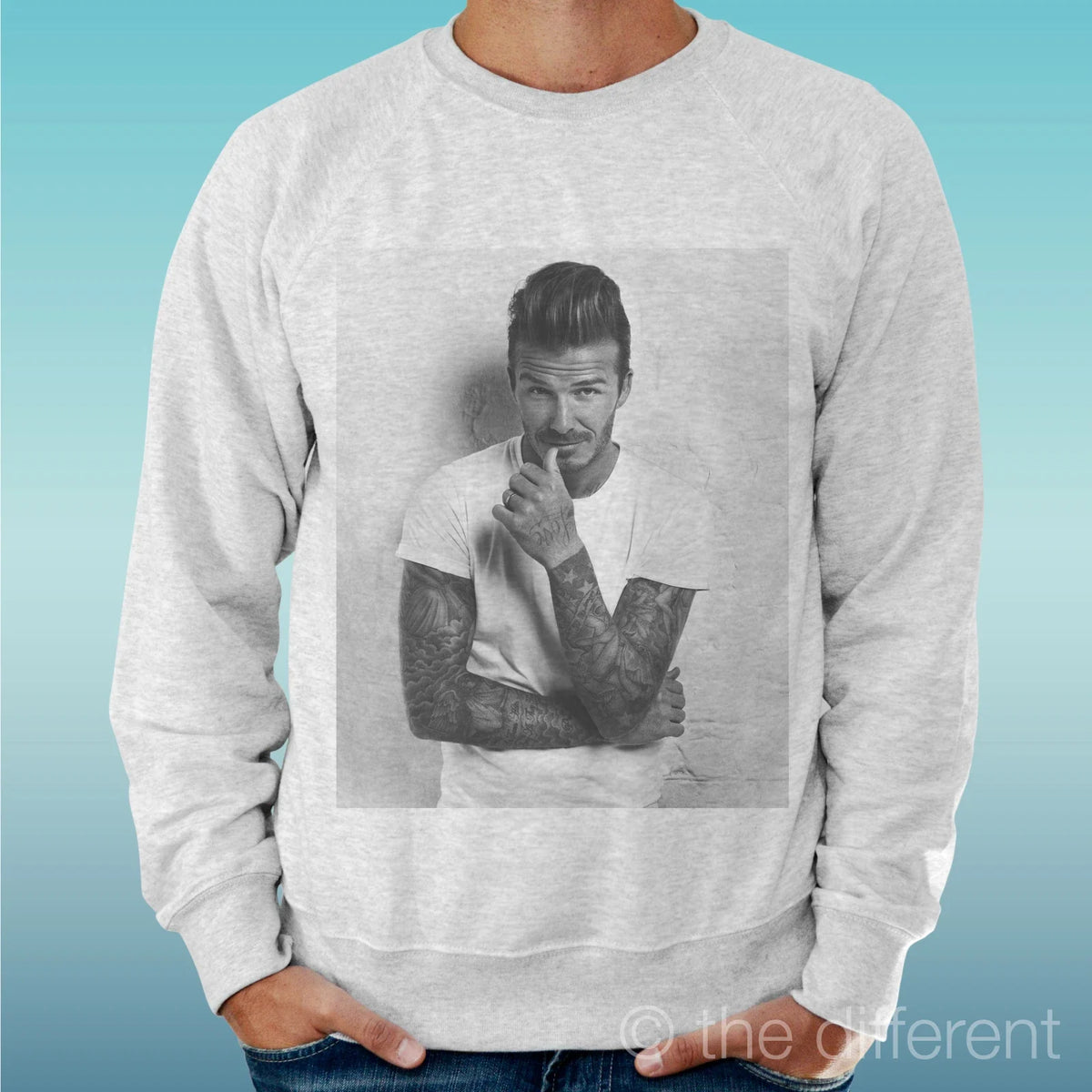 Felpa Man Light Sweater Light Grey " Beckham " Road To Happiness Unisex