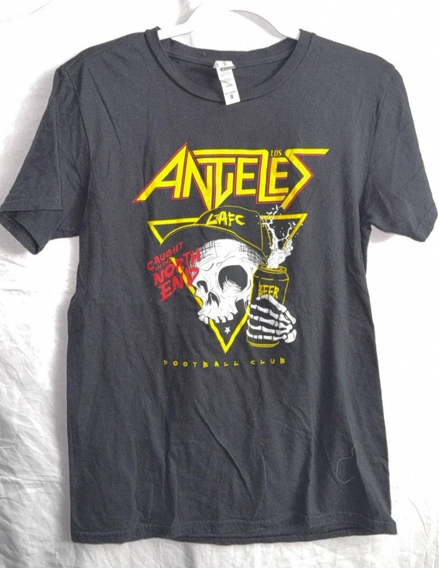 Los Angeles Football Club LAFC BLACK SKULL SHIRT PRE OWNED MENS SIZE SMALL Unisex