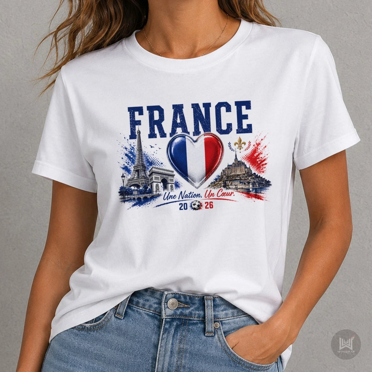 France t shirt 2026 football flag tee gift Paris heart soccer art top all sizes Unisex