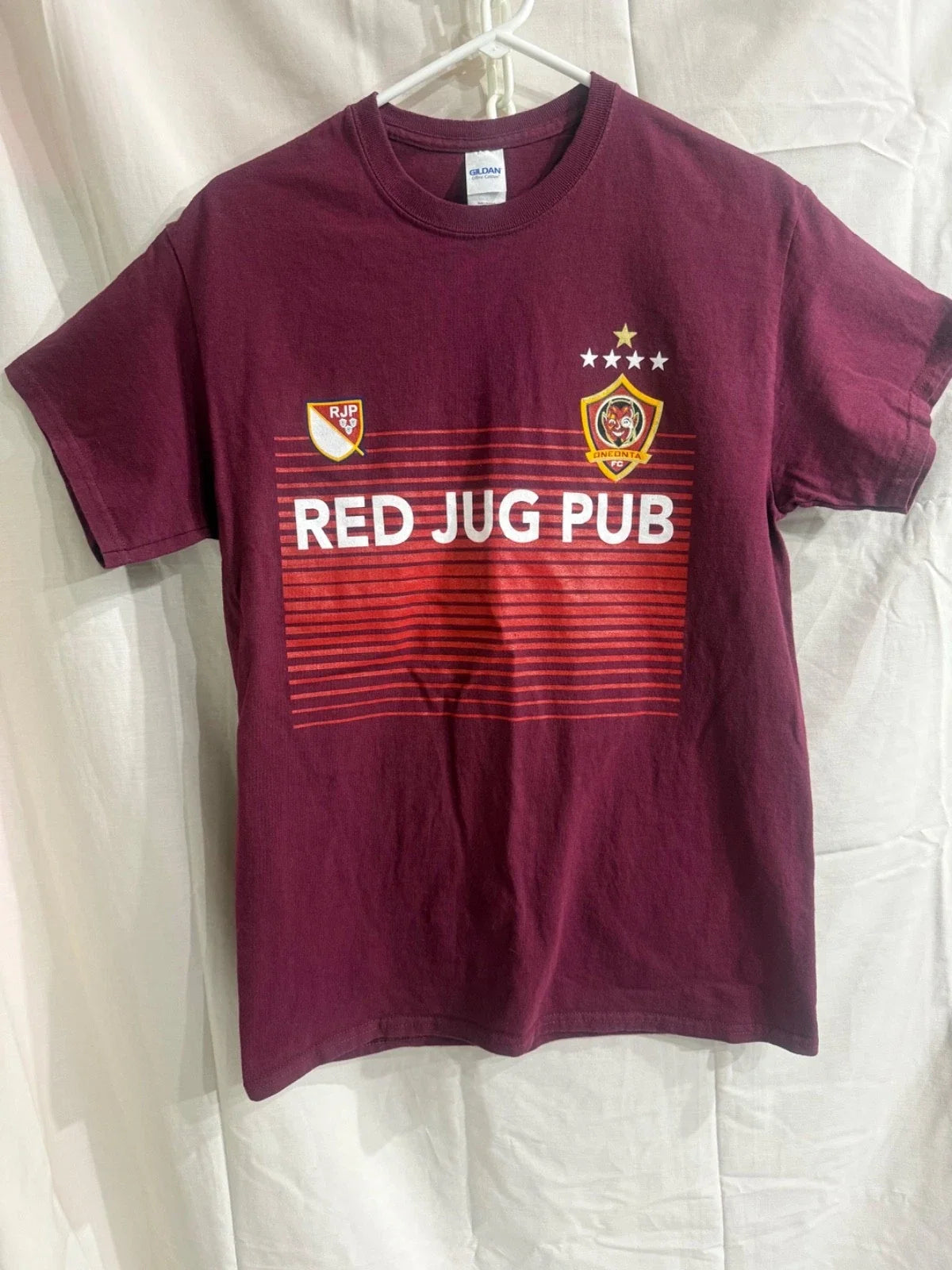 Red Jug Pub Oneonta New York Double-Sided Graphic Size Medium Soccer 17 Unisex