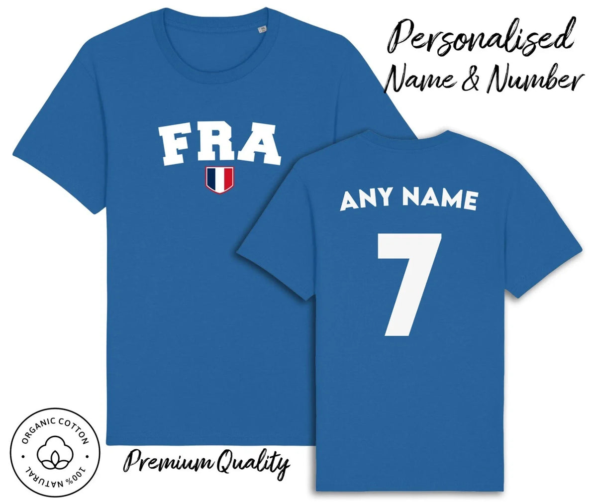 France FRA Personalised Name & No Adult Kids, Football World Cup 2026 Unisex
