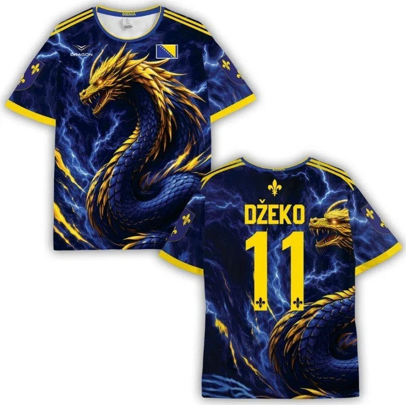 Bosnia Herzegovina Soccer Fan 3D Custom Name Number Football Tee Unisex