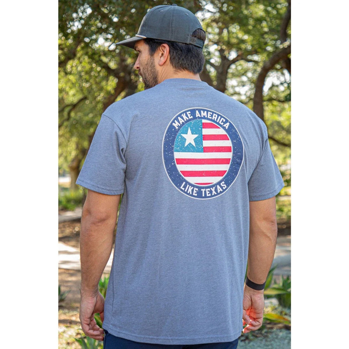 Burlebo Make America Like Texas Tee Men’s Heather Gray Short Sleeve Graphic XL Unisex