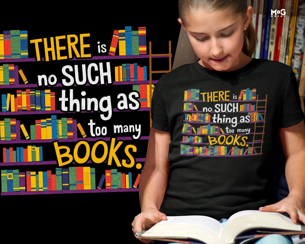 Funny Too Many Books T-shirt World Book Day Librarian Reading Lover Gift Tee