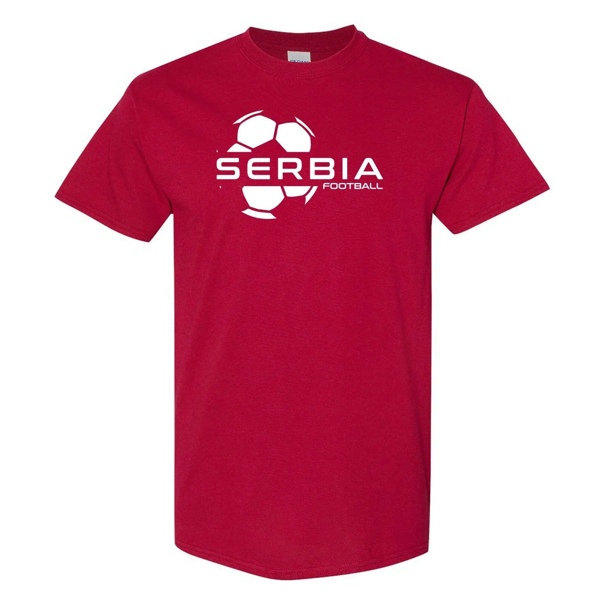 Serbia Football Strike - Soccer Sports Short Sleeve - Cardinal Unisex