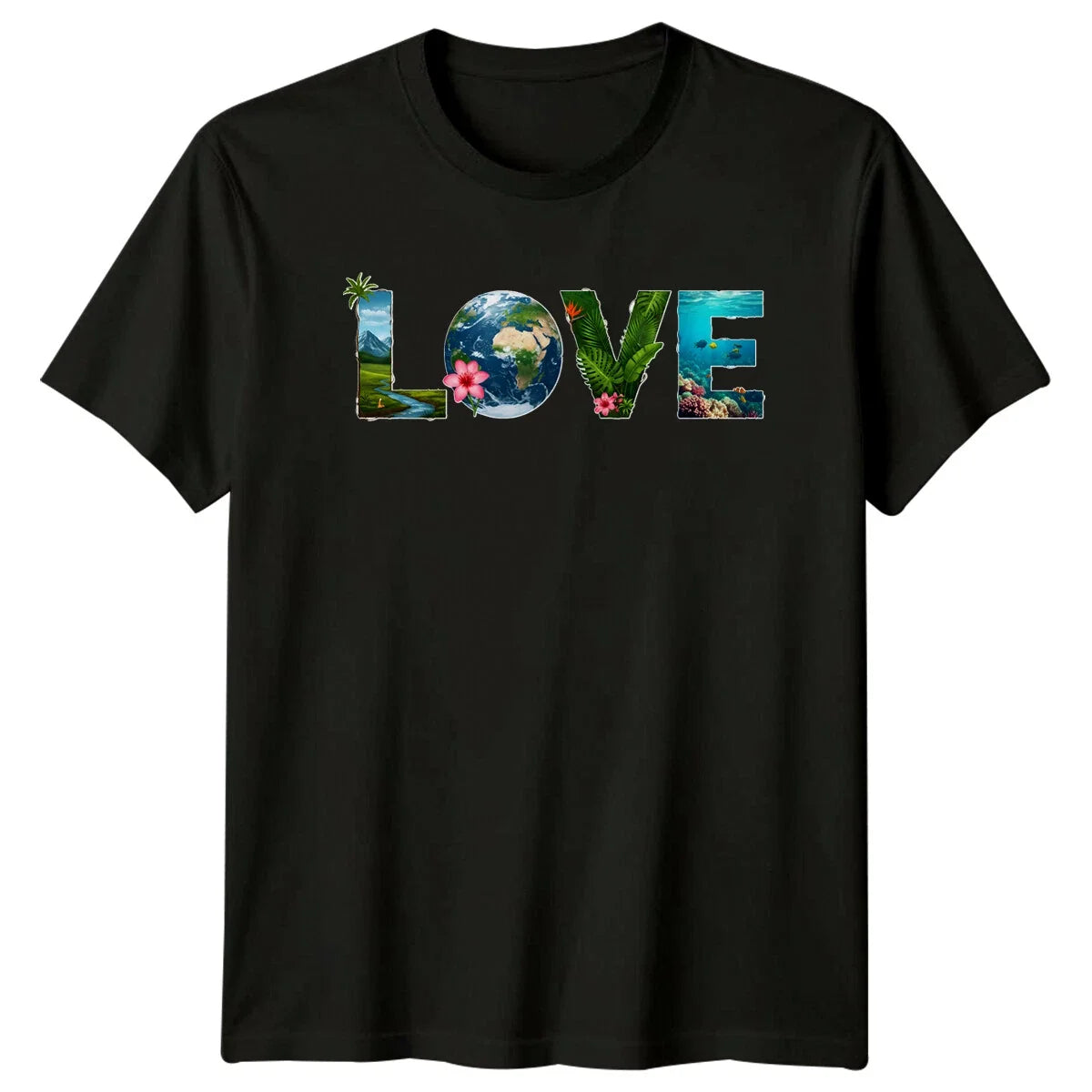 Love Earth Day Nature Save World Ocean Plant Graphic Tee Unisex