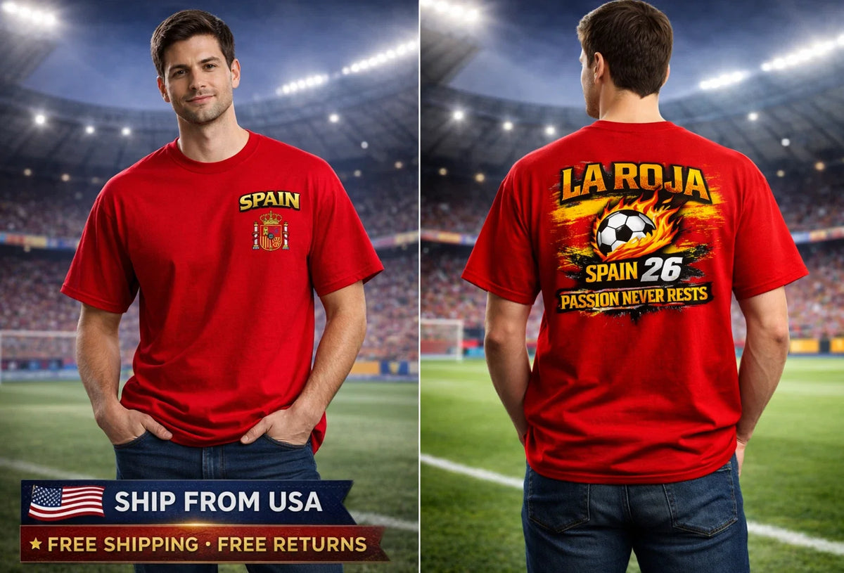 Spain La Roja Soccer Fan Graphic Unisex Spain Football World Cup 2026 Unisex