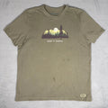 Life is Good Crusher Tee L Olive Green Keep It Simple Mountain Graphic Unisex