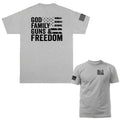 God Family Guns Freedom 2nd Amendment Gun Military Patriotic US Flag Unisex