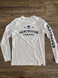 Sportique Vancouver Canucks White Mens Crew TShirt Medium Super Soft 100% Cotton Unisex